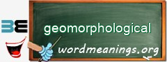 WordMeaning blackboard for geomorphological